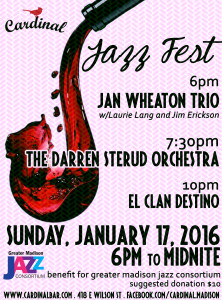 Cardinal Jazz Fest Fundraiser Flyer